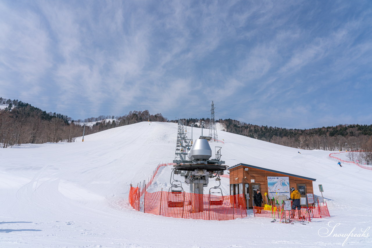 士別市日向スキー場　本当に明日でシーズン終了？！積雪たっぷり春雪セッション(^_-)-☆